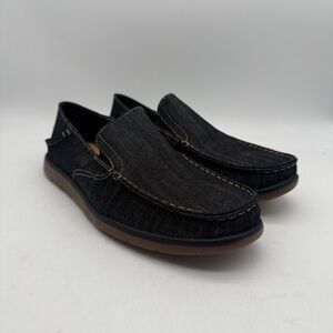 BRAND NEW GBX Entro Black Denim Canvas Moc Toe Loafers Men’s Size 9.5 M
